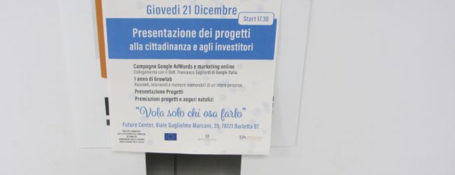 Barletta – “Vola solo chi osa farlo”: presentati i progetti dei co-worker “Grow Lab”